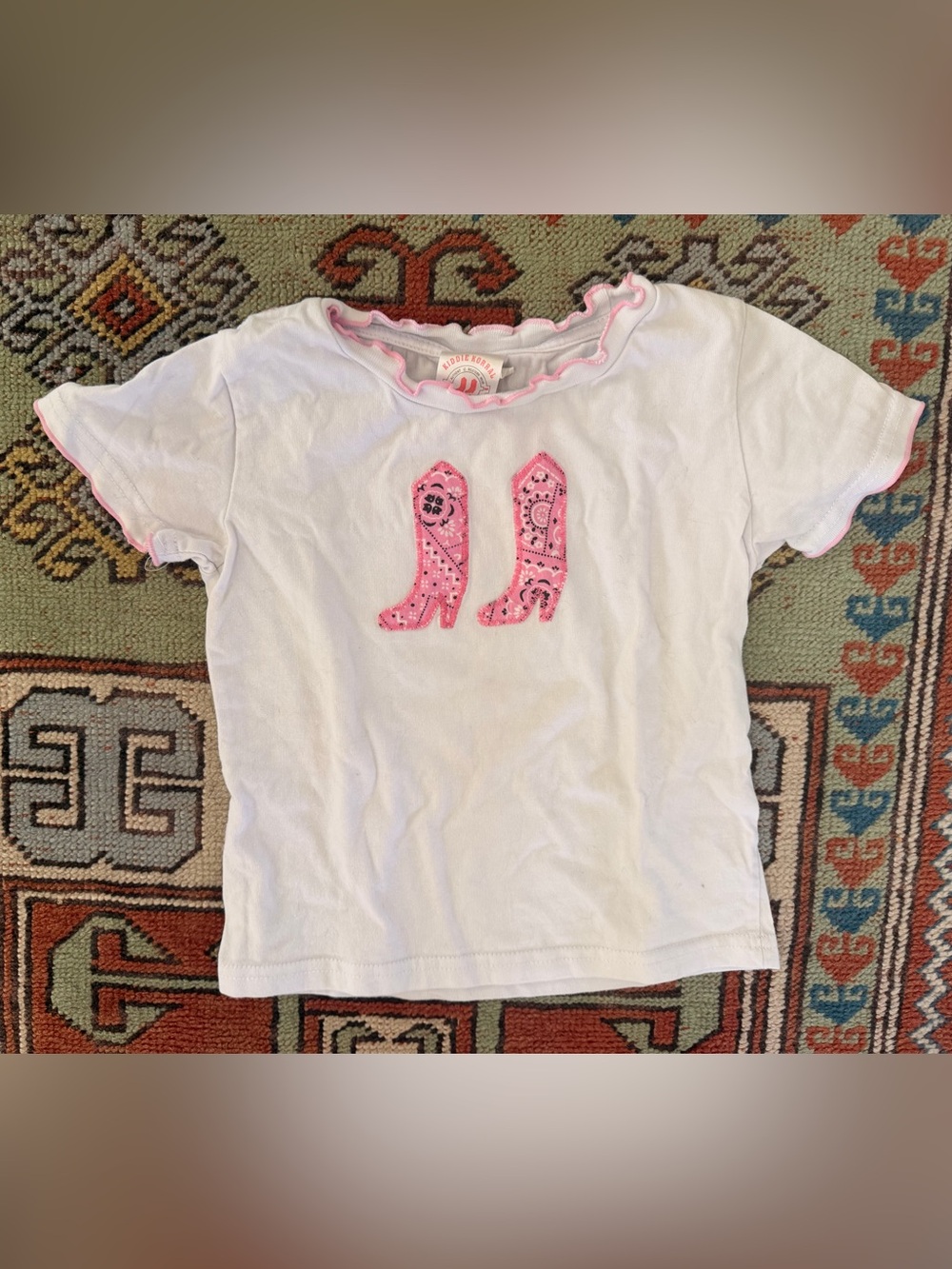 Girls Tee with Pink cowboy boots